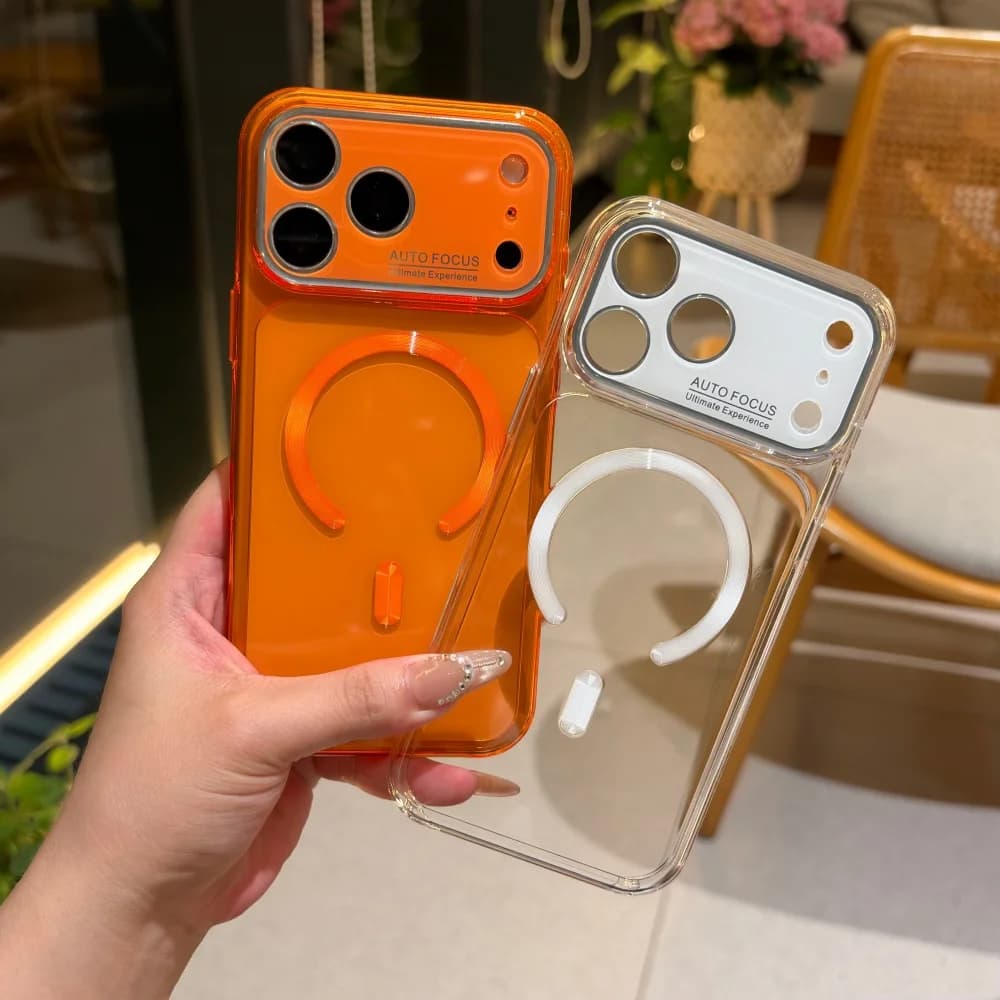 Luxury Transparent Ultra Thin PC For Magsafe Magnetic Case for iPhone 17 Pro Max 17 Pro 17 Clear Candy Color Shockproof Cover