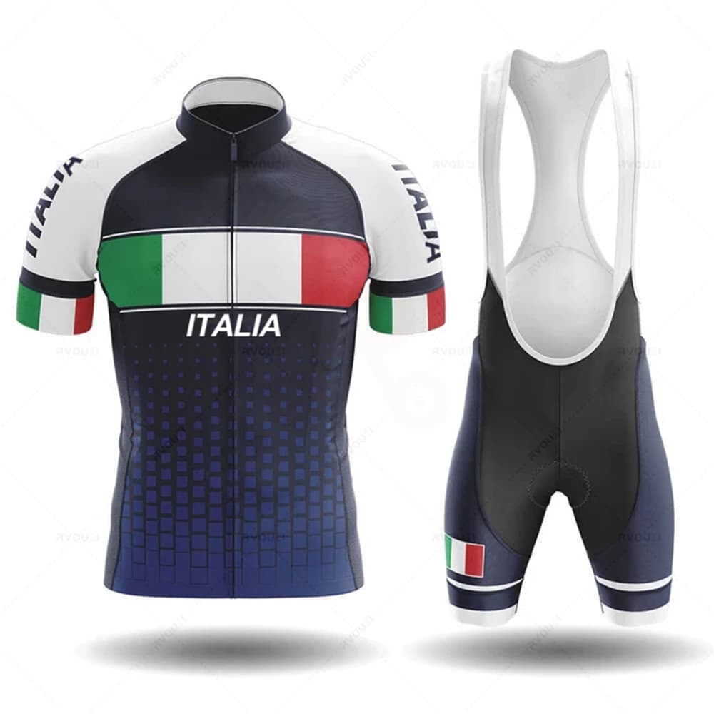 Italia Maglia da ciclismo manica corta 2023 Team Men Bike Bib Shorts Abbigliamento Maillot Set da ciclismo Abbigliamento MTB Ropa Ciclismo Maillot