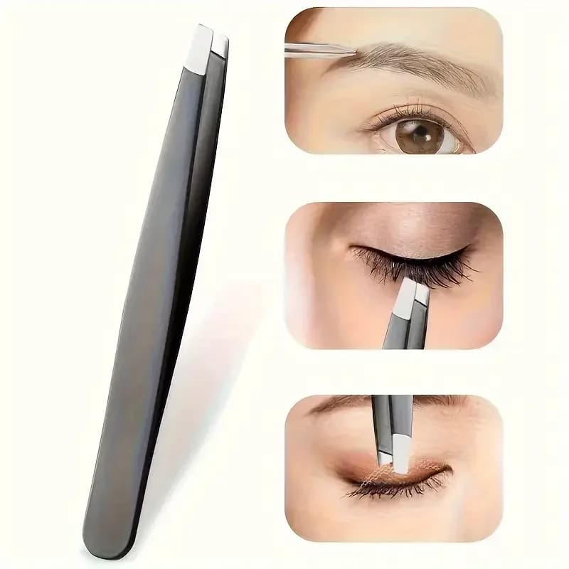 Professional precision tweezers: ultra-thin tip for eyebrows and beard grooming, anti-slip handle for salon and home use