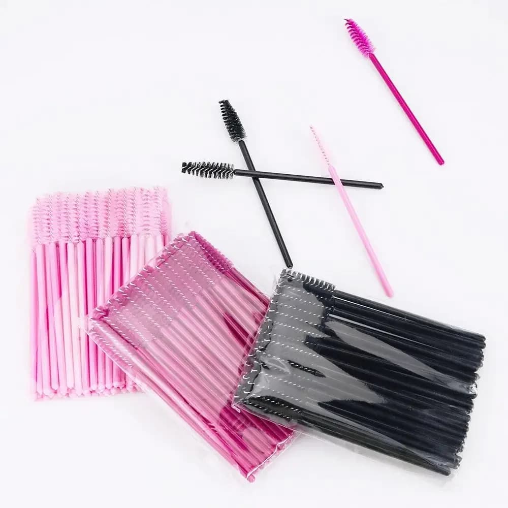 CNKESS 50/100/300 Brushes Disposable for Eyelashes with Soft Head, Crystal Eyebrow Brushes, Extension Brushes, Mascara Applicators, Makeup Tools