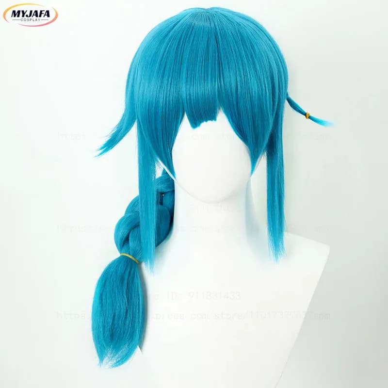 ABC123High Quality Arcane Cosplay Wig Short Blue Braided Heat Resistant Synthetic HairAnime Jinx Juvenile Wigx;3,f'6,h.7;j