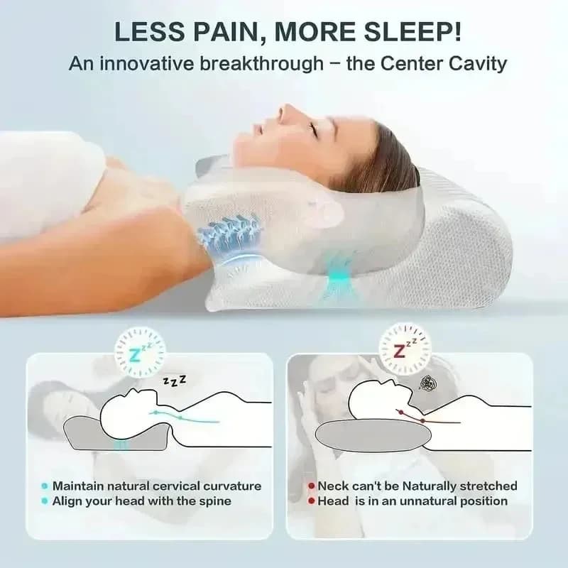 Nuovo Cuscino Cervicale a Forma di Farfalla – Memory Foam a Lento Ritorno, Design a Cuore, Supporto Ortopedico per Collo, Colonna Vertebrale e Sonno