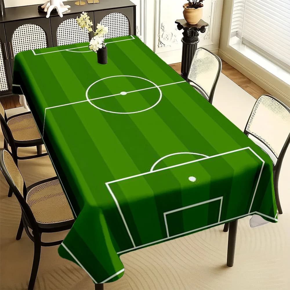 Tovaglia rettangolare con strisce verdi da campo da calcio per decorazioni da tavola, decorazioni per feste, decorazioni per la cucina, per il giorno della partita di calcio