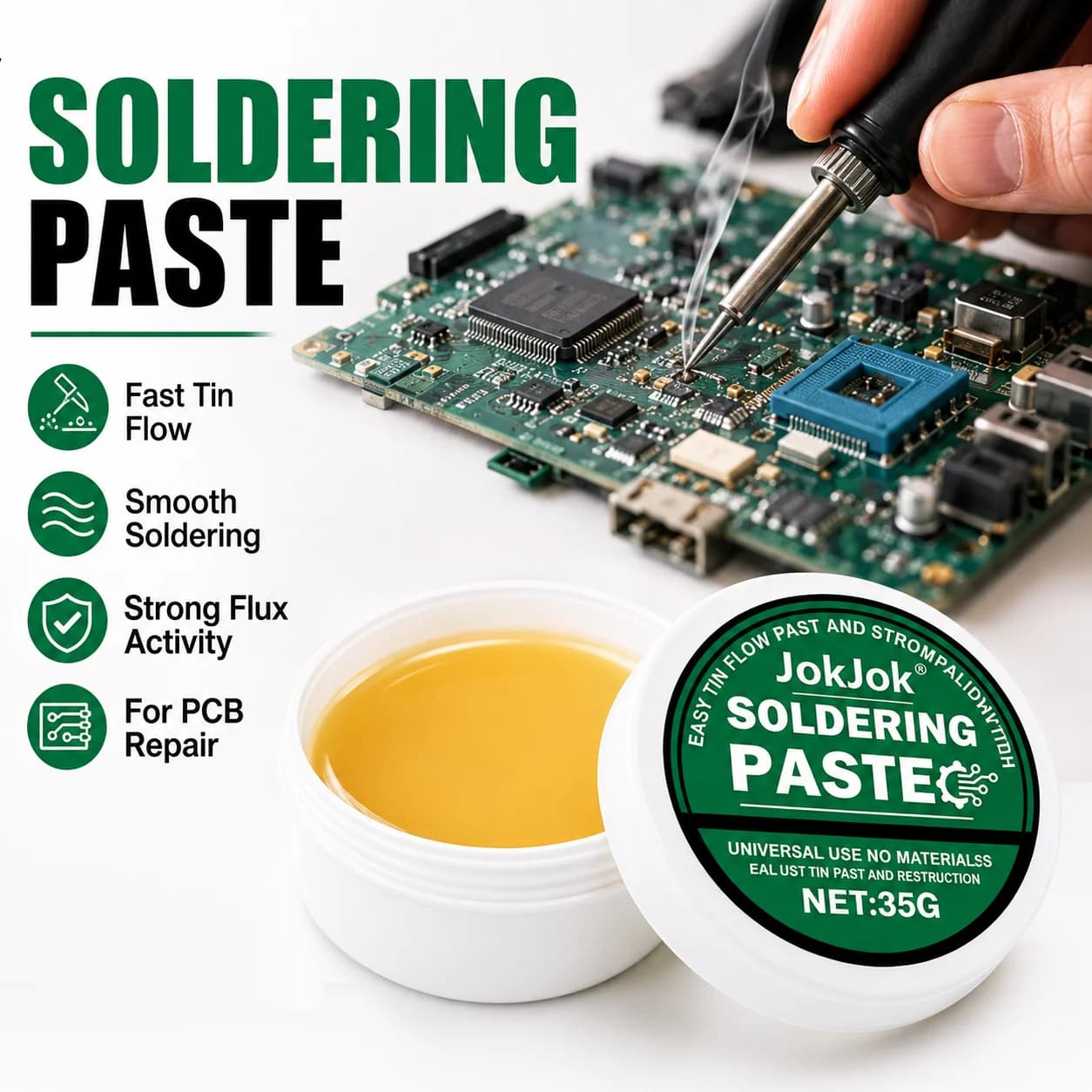 Solder Paste Rosin Flux 30g/100g Acid-Free Welding Flux For PCB Circuit Board Phone Electronics Repair Soldering Iron