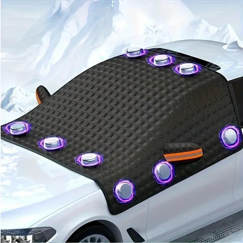 1-2 pezzi di copertura magnetica per parabrezza per auto ispessita, parasole per neve, mezza copertura antigelo, protezione in vetro, accessori auto