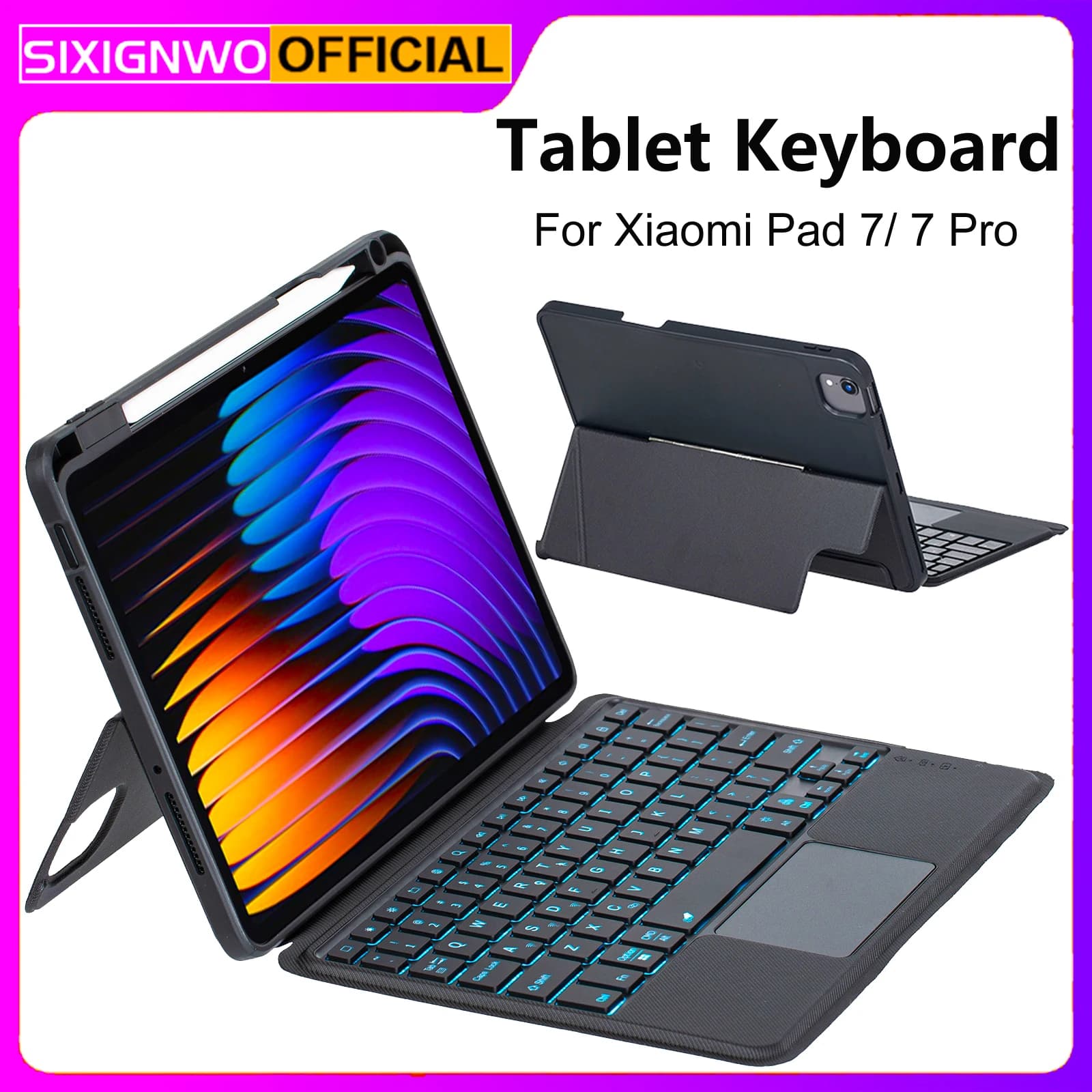 Smart Magnetic Suction Bluetooth Tablet Keyboard with Touch Pad Protective Case Pen Slot For XIAOMI Pad 7/7 Pro 11.2 inch Tablet