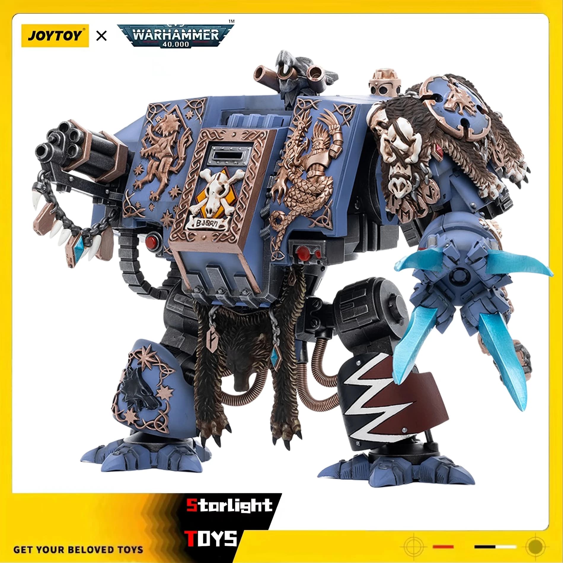 【Disponibile】JOYTOY 1/18 Action Figure Warhammer 40K Space Wolves Bjorn La bambola giocattolo modello a mano