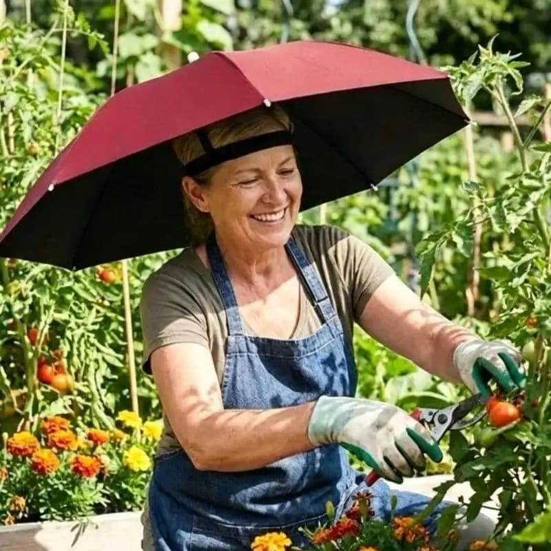 UV Proof Waterproof Foldable Umbrella Hat Hands Free Head Shade For Outdoor Fishing Gardening Camping