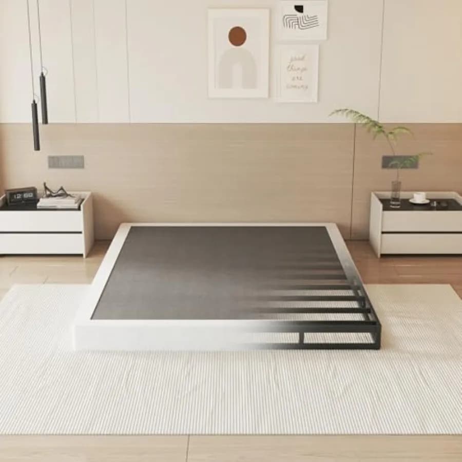Base letto in metallo resistente (000 libbre) con supporto per materasso, silenziosa e senza attrezzi, facile da montare, per letti di tutte le dimensioni