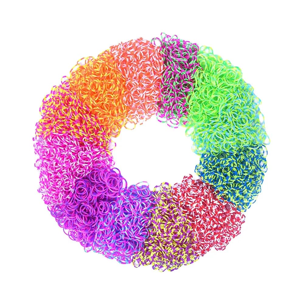 200/600pcs Rubble Loom Elastic Bands For DIY Weaving Lacing Bracelet Necklace Jewelry Craft Gift Making Accessories Supplies