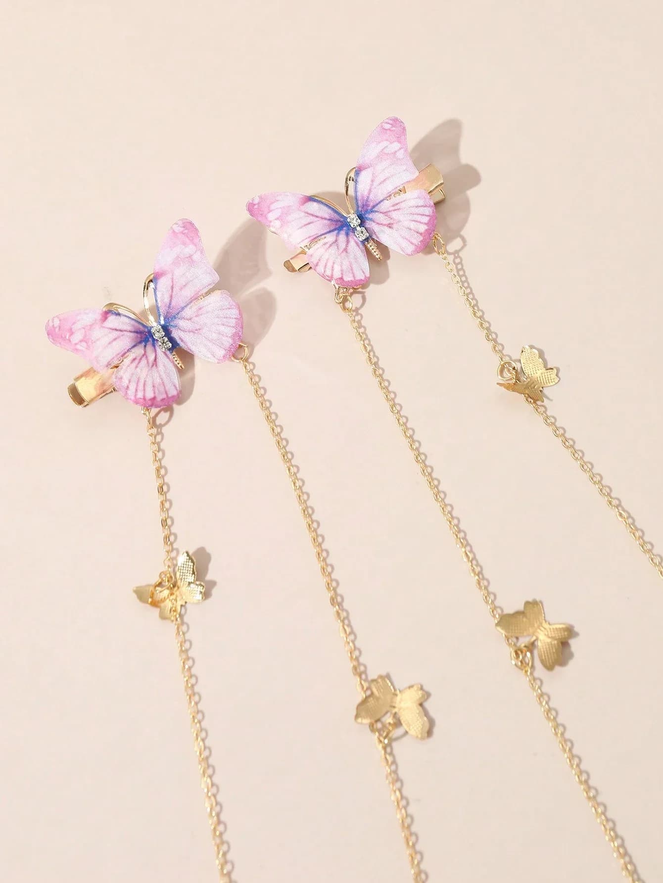 Accessori per capelli con clip a farfalla e nappe a catena per donna