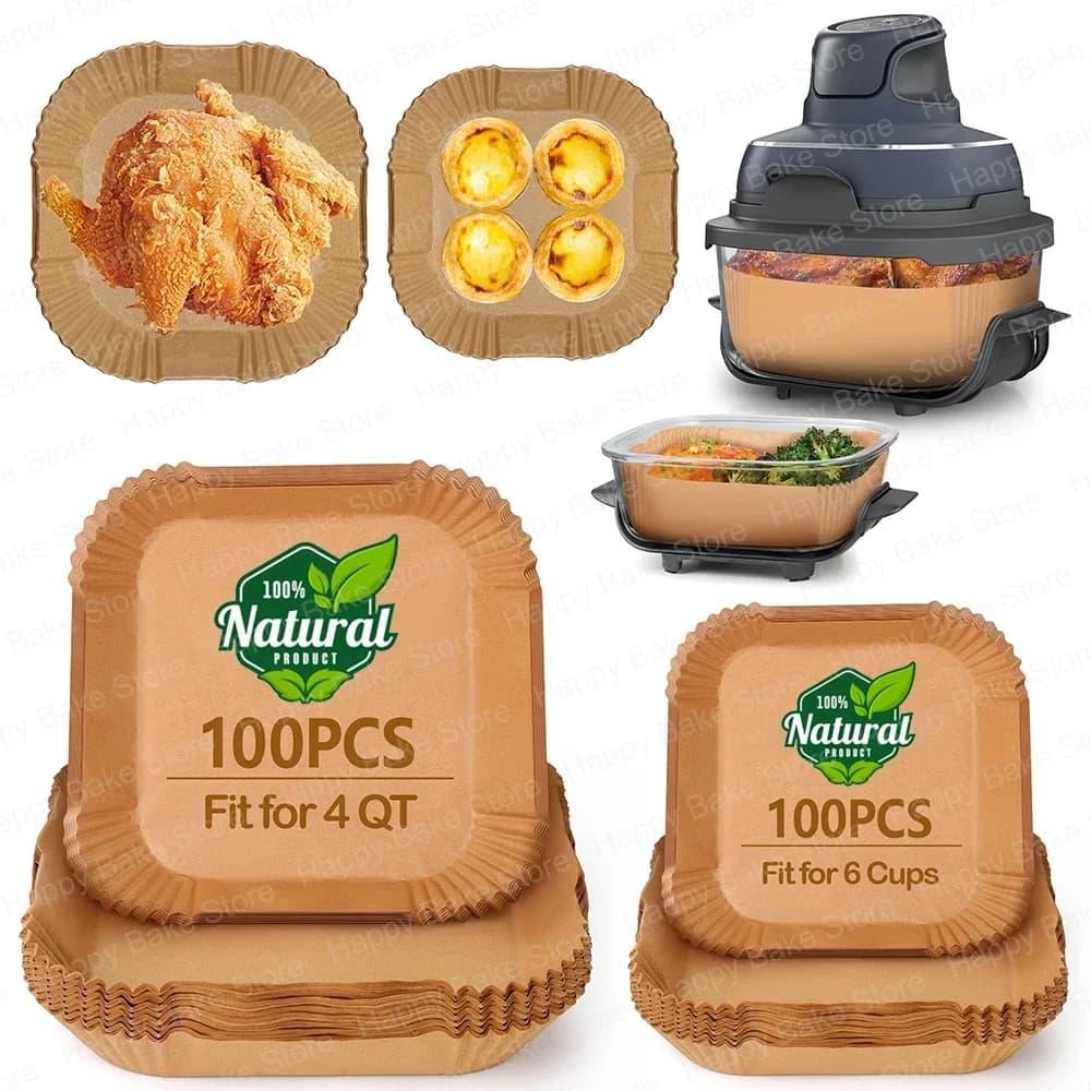 Carta da forno per friggitrice ad aria compatibile con Ninja CRISPi FN101EUGY, FN101EUST, FN101EUSG, accessori per friggitrice ad aria usa e getta antiaderenti