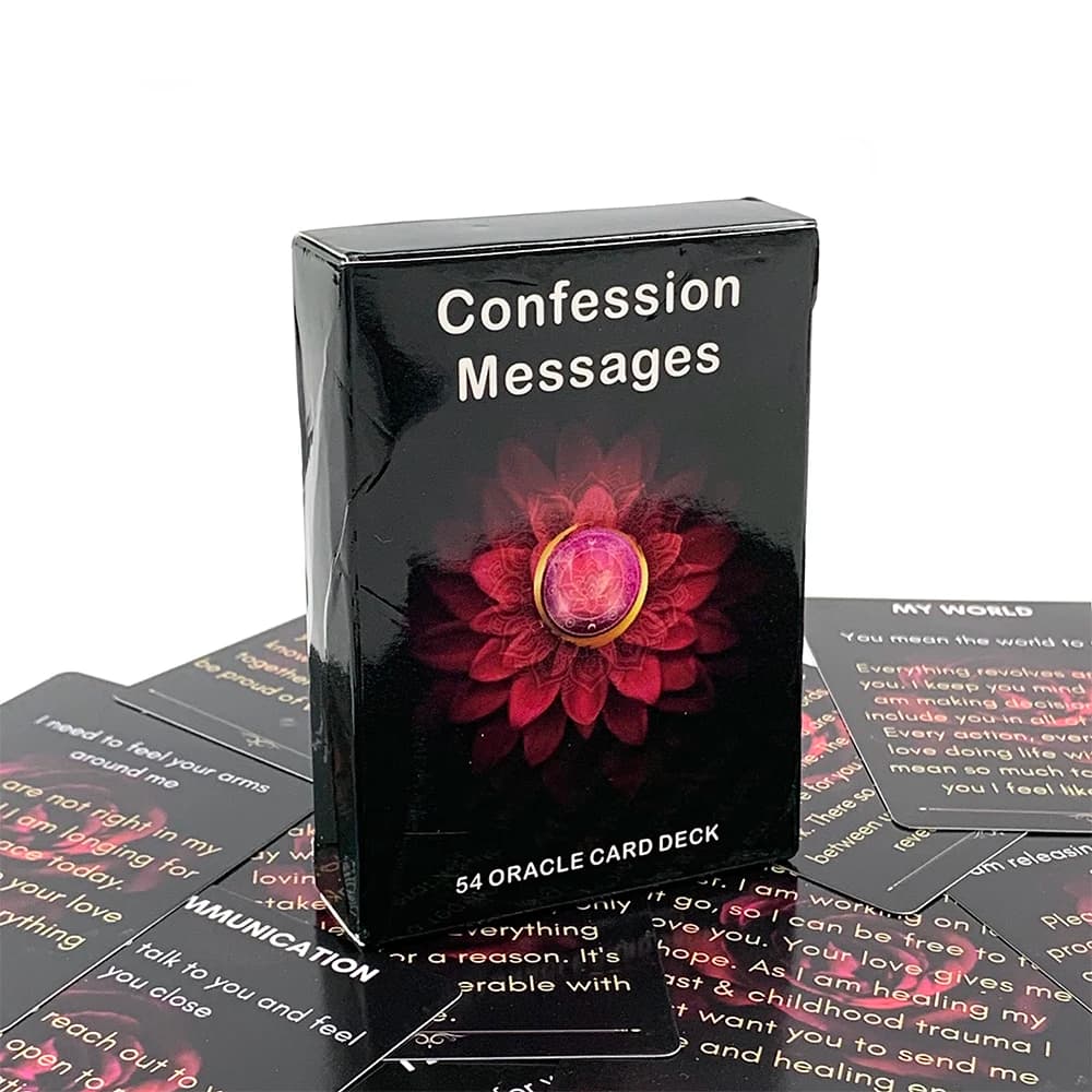 54 Mazzo di carte Oracle per messaggi di confessione Messaggio d'amore Profezia Parole chiave Gioco di carte di divinazione, Regali di San Valentino