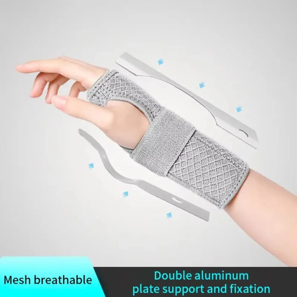 Tutore da polso ergonomico con manica per pollice, tendinite, stecca flessibile, protezioni per il polso, fascia ambidestra, supporto per barra metallica