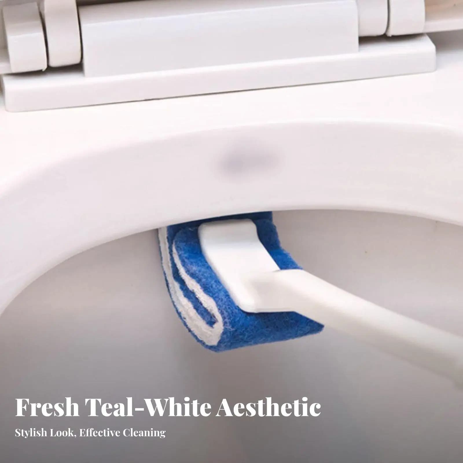 Deep Cleaning Toilet Brush Curved Head Soft Nylon Bristle for Porcelain Bowl Protection with Hanging Storage Hole