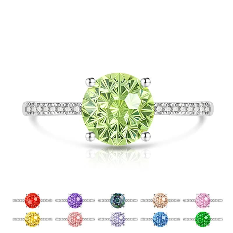 Anello da Donna in Argento Sterling 925 con Diamante ad Alto Contenuto di Carbonio Taglio Dahlia Brillante