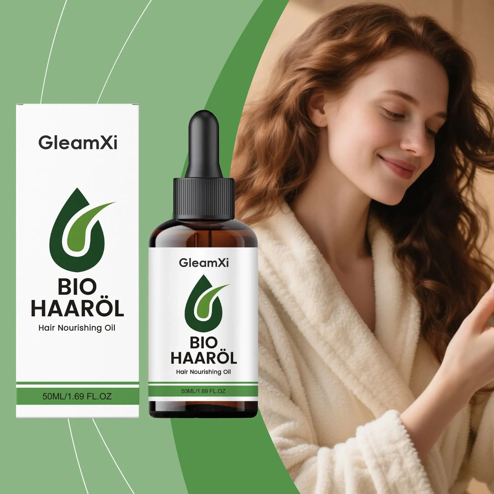 Balsamo Gleamxi agli Oli Essenziali Nutriente, Idratante, Riparatore per Capelli Secchi e Danneggiati, Previene la Caduta, Rinfoltente, Lisciante, Leggero, Migliora la Lucentezza