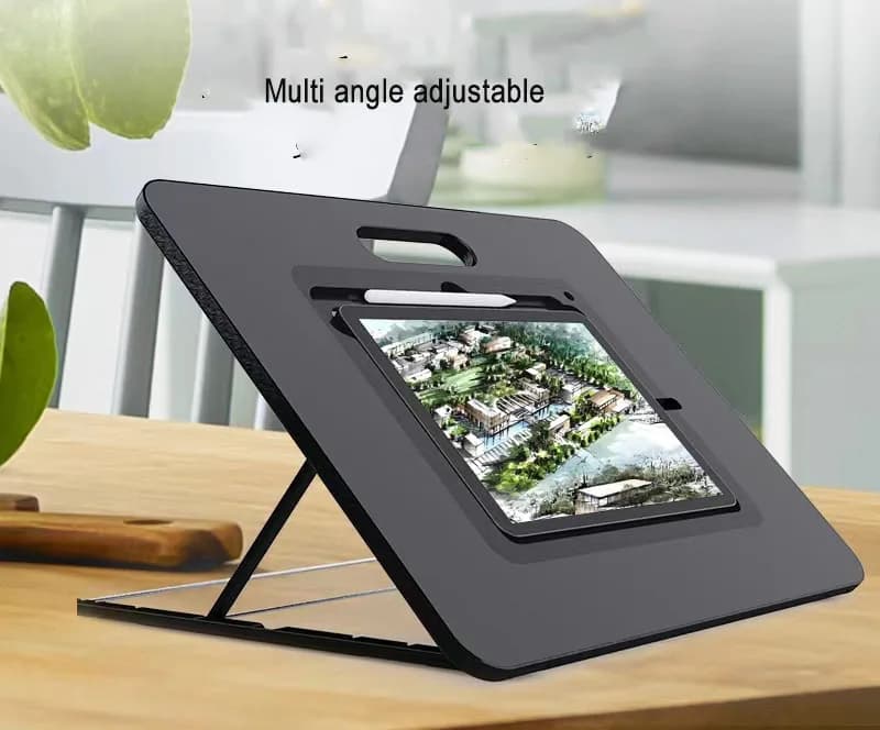 Supporto per iPad portatile pieghevole in plastica con disegno Supporto da tavolo per tablet portatile regolabile multi-angolo per iPad
