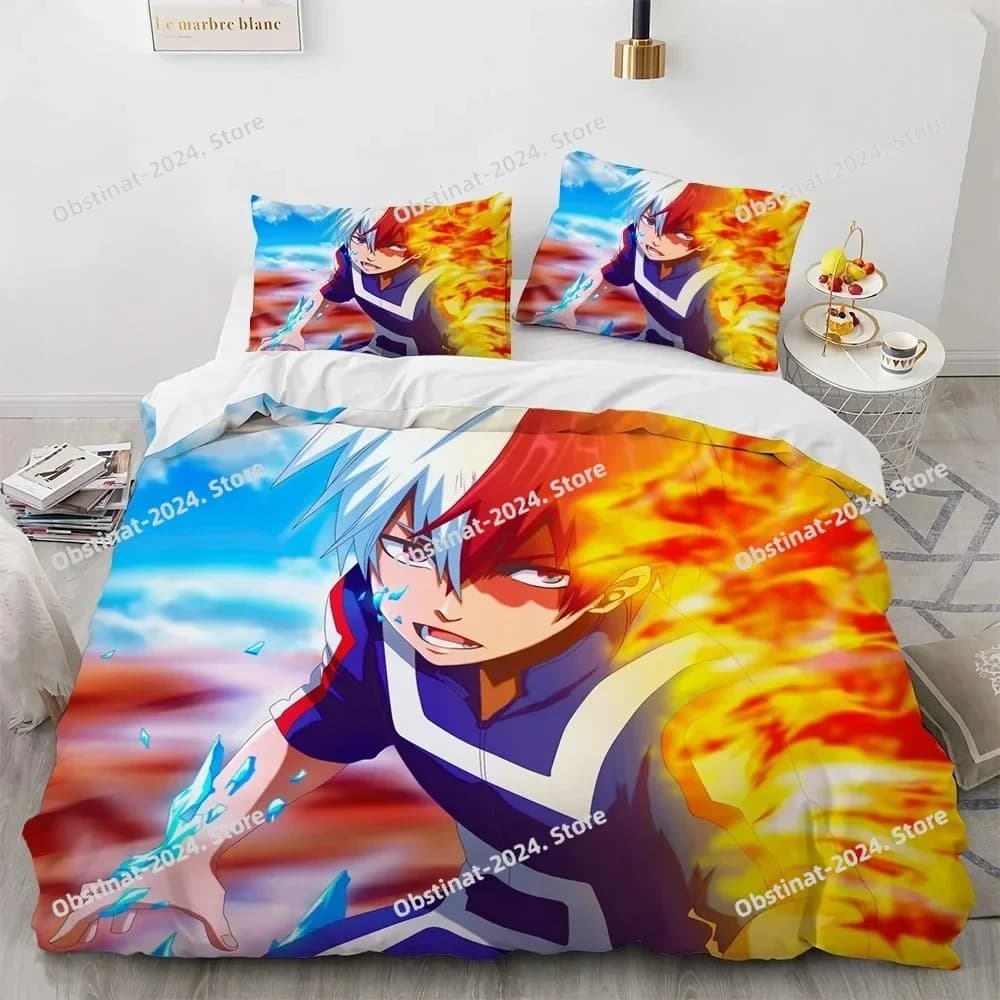 3D Nuovo Anime My Hero Academy Set biancheria da letto Set letto stampato Copripiumino Lenzuolo Federa Letto Copripiumino morbido Full Queen King Size