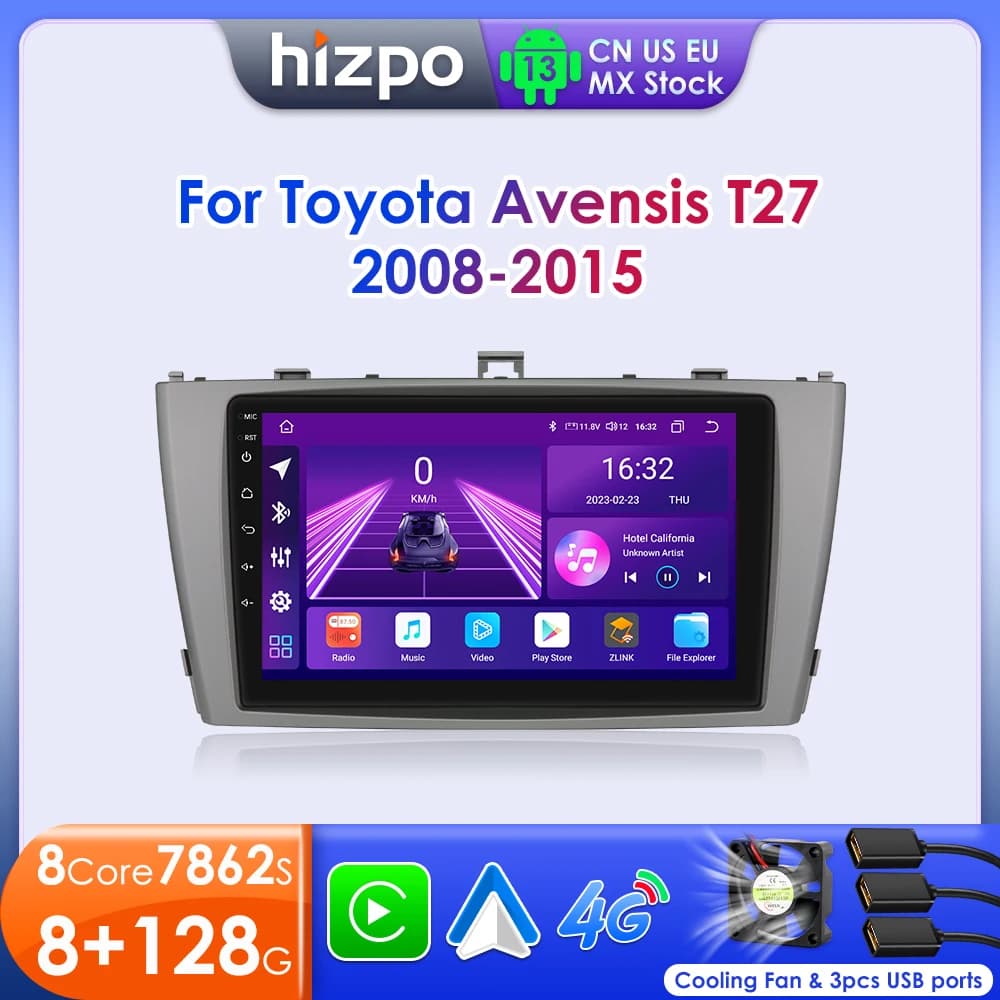 Hizpo Autoradio per Toyota Avensis T27 2008-2015 GPS Auto Sistemi Intelligenti Smart Autoradio Wireless CarPlay Android Auto 7862