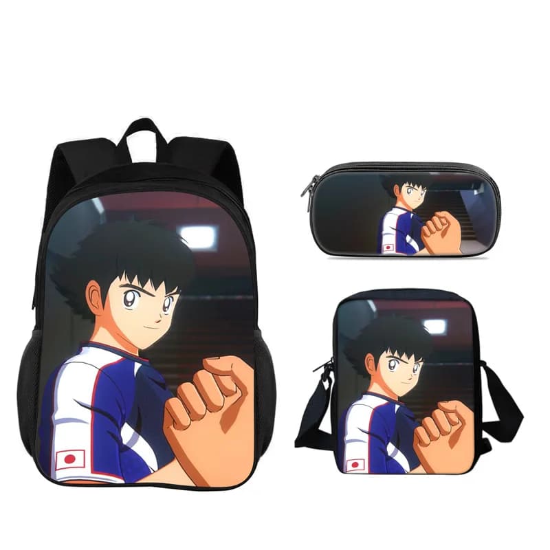 Captain Tsubasa 3pcs Set Backpack Pen Bag shoulder Bag Durable Trendy Versatile School Boy and Girl Birthday Best Gift