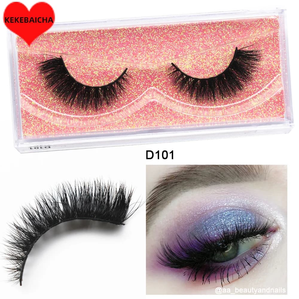 Ciglia finte visone Ciglia visone 3D Ciglia finte lunghe naturali Capelli visone cruelty-free Ciglia finte svolazzanti Trucco D101 Regalo ciglia