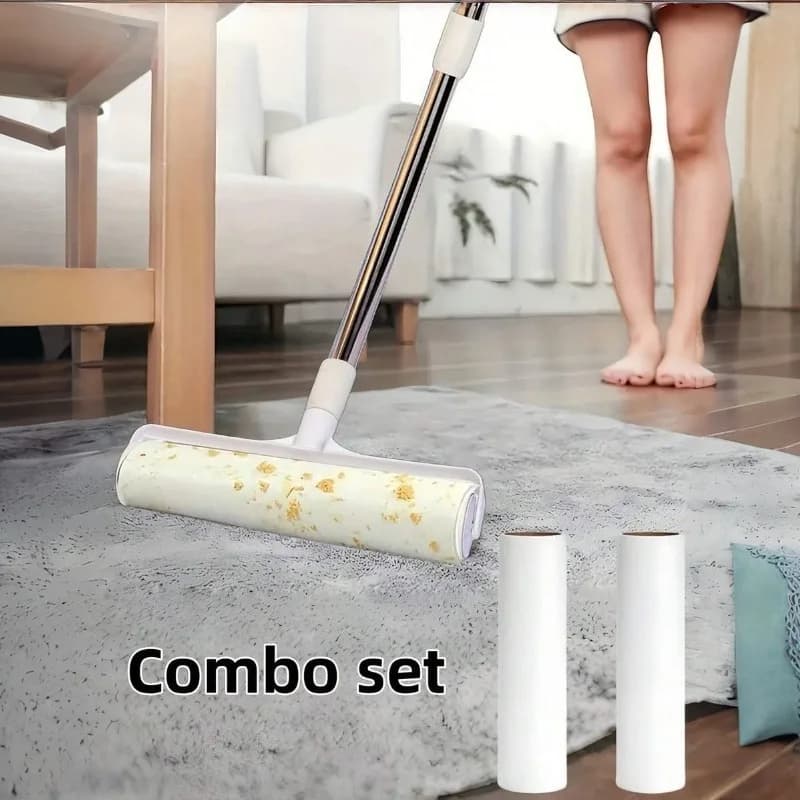 180-sheet Lint Roller Set(including Refills)-a Long-handled Tool for Removing Pet Hair and Cleaning Carpets, Floors, Sofas