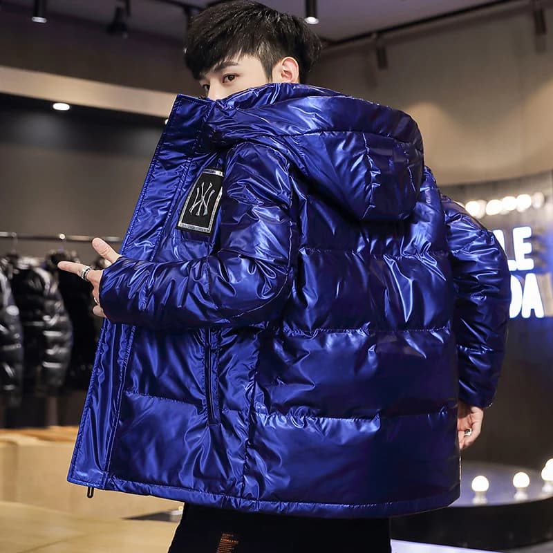 Giacca Imbottita Senza Lavaggio da Uomo, Nuova Collezione Invernale 2026, Trendy, di Alta Gamma, in Pelle PU, Stile Coppia, Capospalla Giovanile Popolare per Sport all'Aperto
