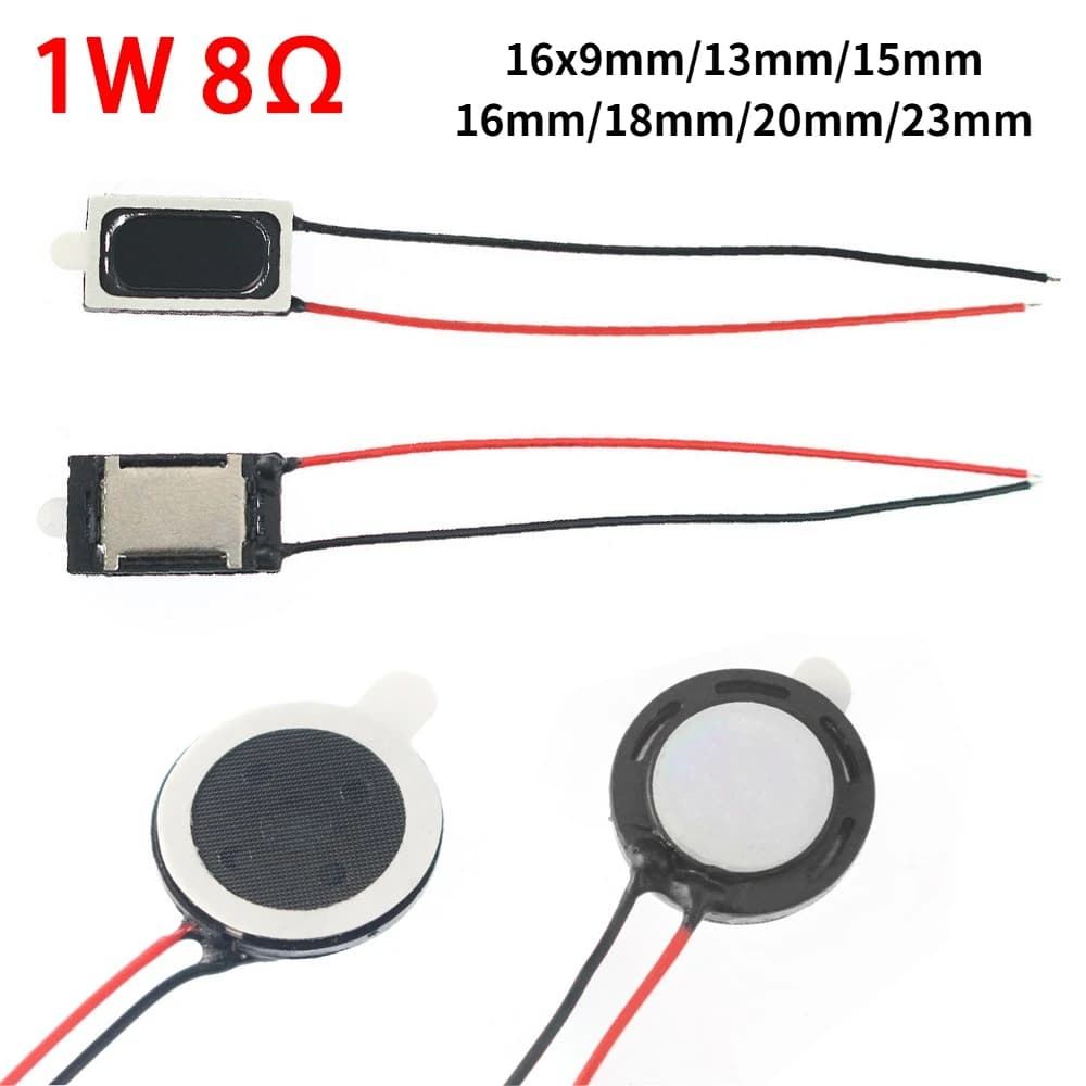 5PCS 1609 Altoparlanti da 8 Ohm 1W, Tromba Vocale Piccola da 13-23mm, Altoparlante Magnetico Interno con Cavo, per Progetti Arduino