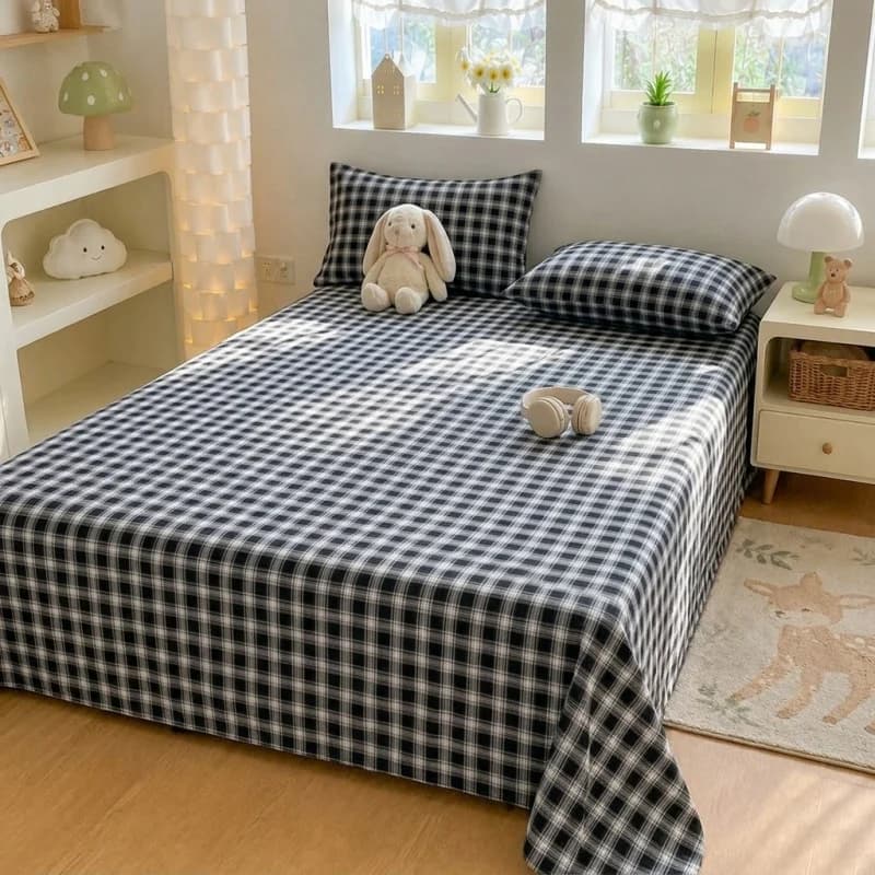 100%Cotton Printed Flat Sheet for Double Bed Soft ropa de cama Breathable Bed Cover Simple Style Top Sheets sabanas individuales