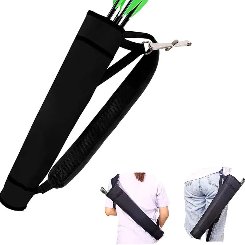 Faretra da tiro con l'arco da schiena e da fianco, regolabile, borsa porta frecce da zaino e da fianco per pratica con arco compound e ricurvo