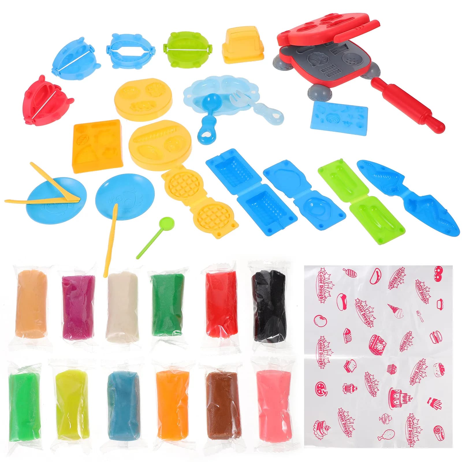 Set di 1 Macchina per Hamburger e Utensili per Impasto per Bambini, Kit Creativo per Modellare l'Argilla, Gioco Educativo Riutilizzabile in Plastica per Modellare
