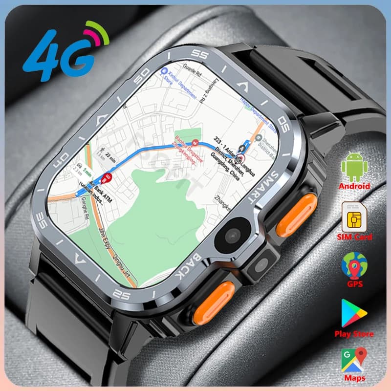 2.03 pollici HD 4G Network 200 + 800W Dual Camera Smart Watch Bluetooth Wifi SIM Card NFC GPS Call Google Play Smartwatch Android