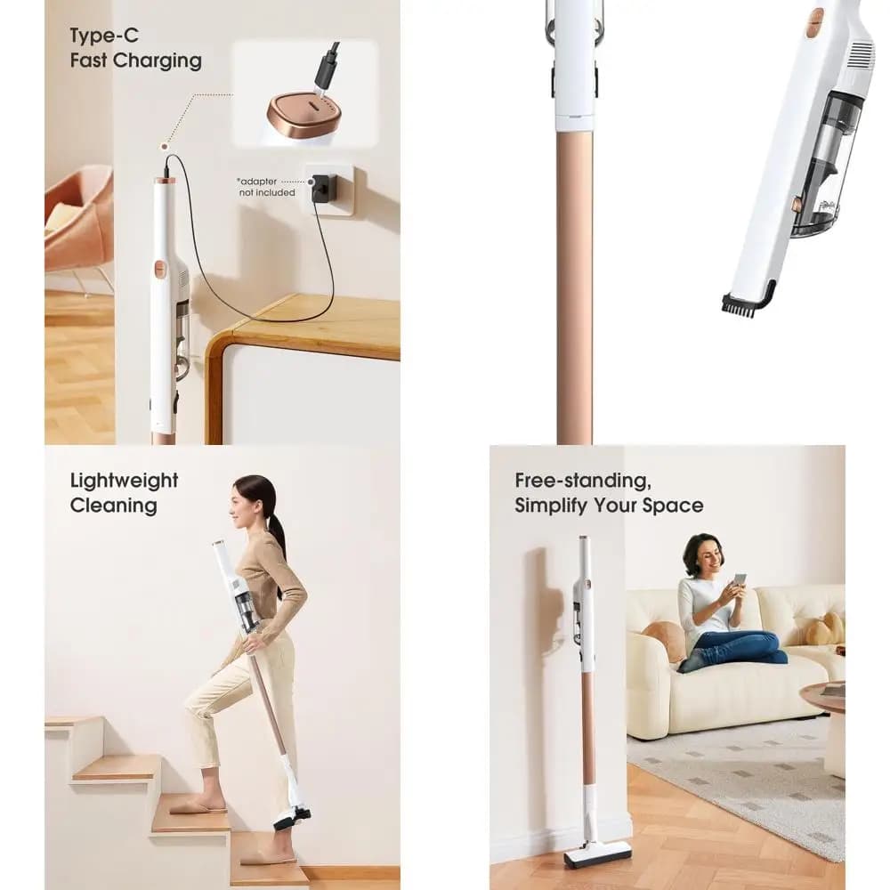 Aspirapolvere senza fili ultraleggero da 2,64 libbre, ricaricabile tramite USB, ideale per casa, ufficio, auto e altro ancora