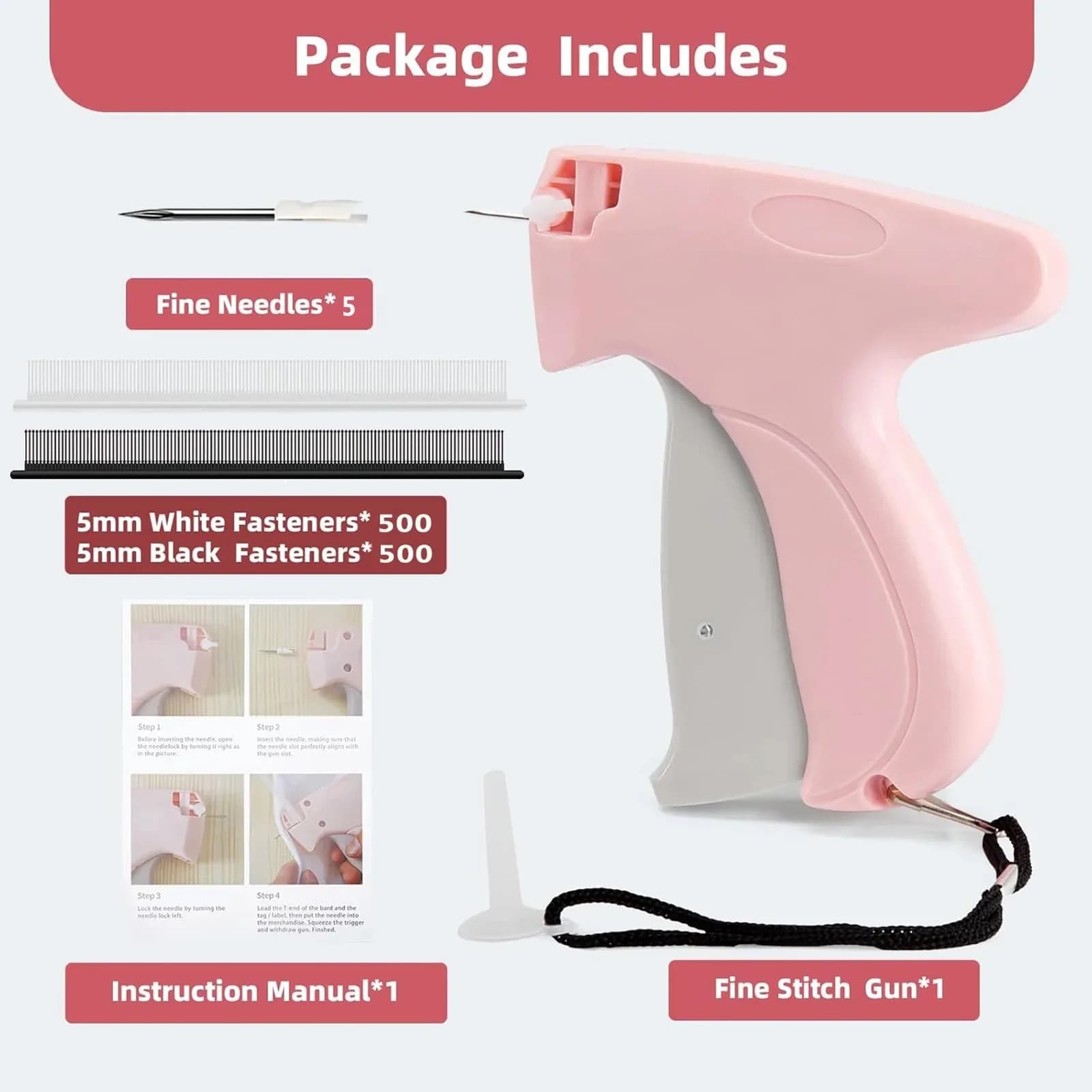 Pistola per cuciture micro, pistola per etichettatura a punto fine per abbigliamento, mini pistola per cuciture, per cucito, quilting, orlatura, pistola per cuciture rapide