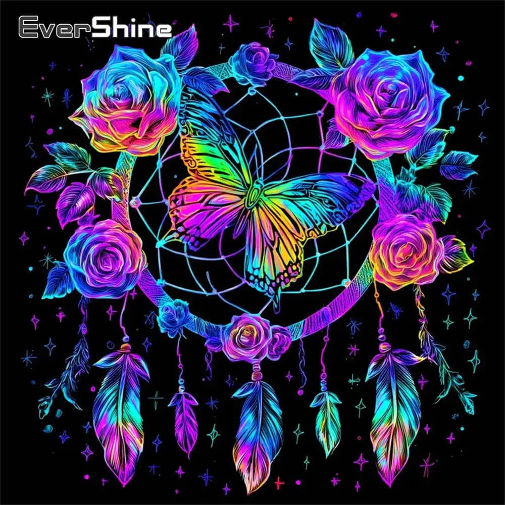 Evershine Dreamcatcher Diamond Embroidery Landscape Picture Of Rhinestones Mosaic Rose Flower DIY Painting Butterfly Unique Gift