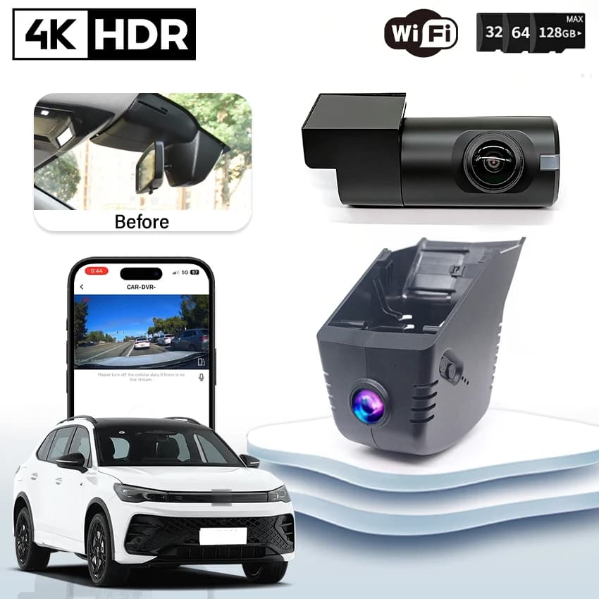 Dashcam 4K HD con Visione Notturna Plug and Play per Volkswagen Tiguan MK3 2024-2026, Dashcam per Cupra Born, Accessori Auto