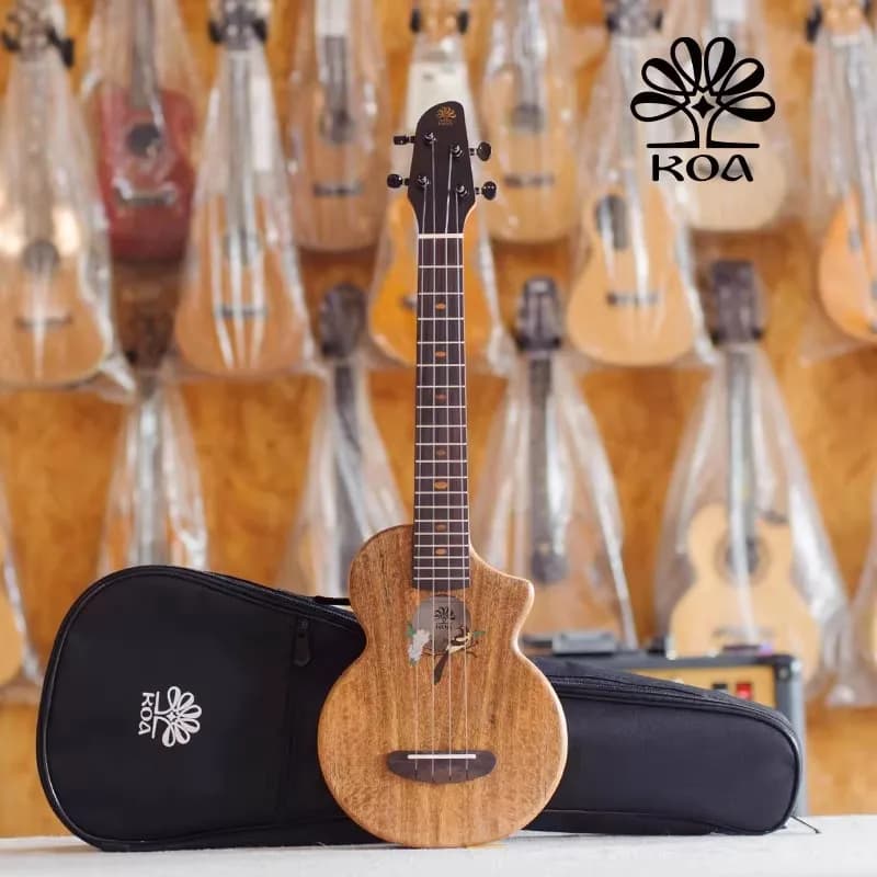 BrightSun Ukulele KOA 23 Pollici Chitarra Hawaiana con Custodia