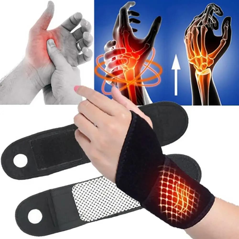 Tutore da polso magnetico Terapia Supporto per polso autoriscaldante Polsino sportivo Scaldamani riscaldato Compressione Fascia da polso per alleviare il dolore