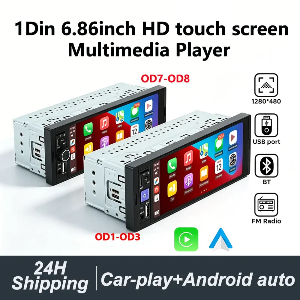 MEKEDE Autoradio Carplay Android Auto MP5 Lettore multimediale per auto universale Autoradio HD Touch Screen FM BT Fotocamera AUX