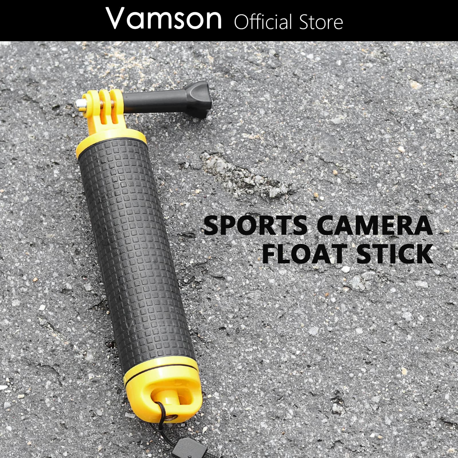 Vamson for Go Pro accessori supporto galleggiante galleggiante giallo maniglia antiscivolo per GoPro Hero 12 11 10 9 8 7 6 DJI Insta360