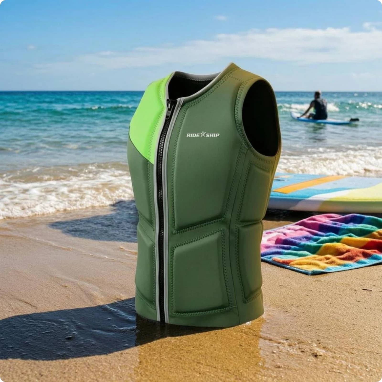 Water Sports Life Vest Quick Dry Personal Watercraft Vest Aquatic Gear Padded Lightweight for Paddleboarding, Waterskiing
