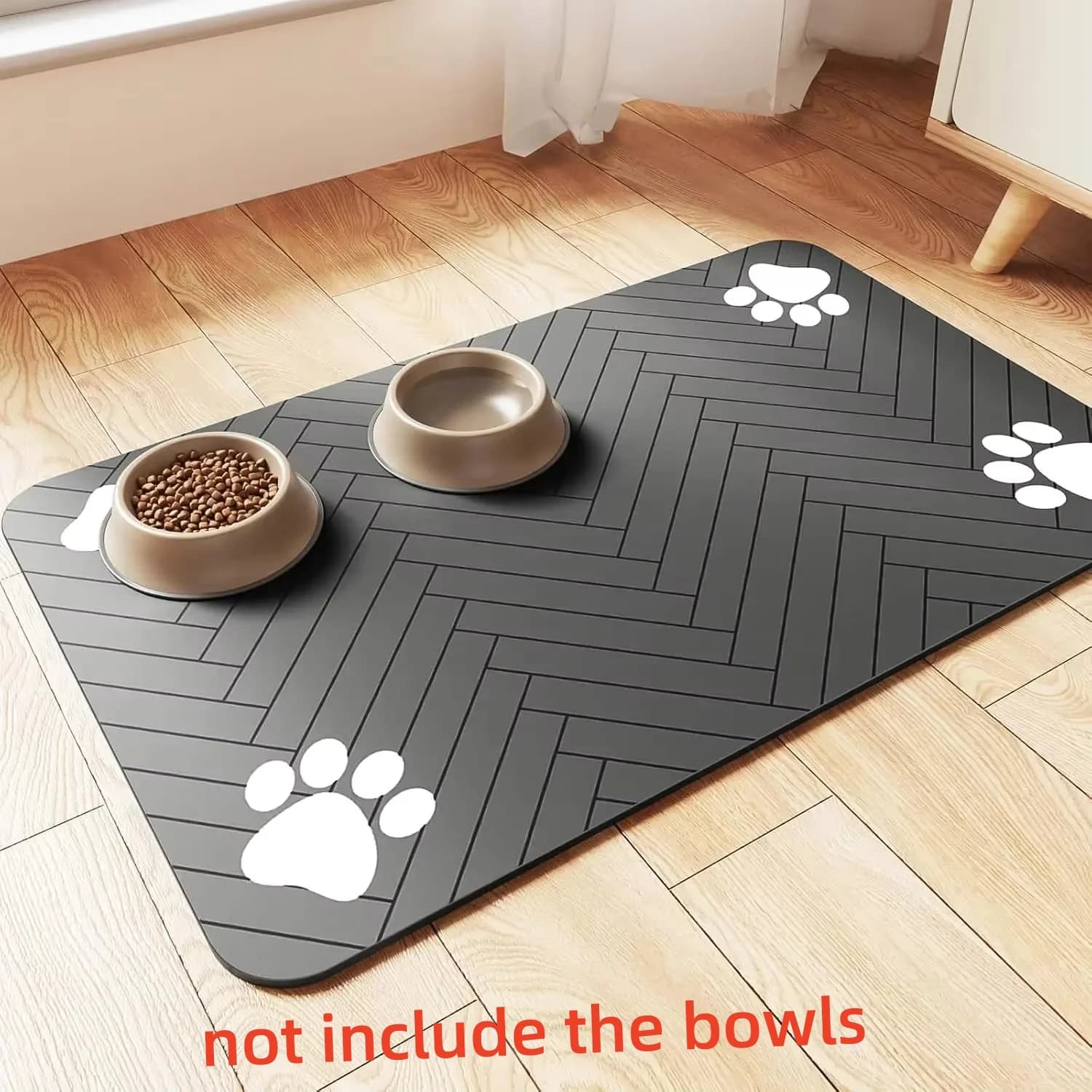 S (gatinetto) CentreM CentreL absorbent pad for feeding domestic animals, waterproof table for food for cats and dogs and water bowls, fast drying rubber support