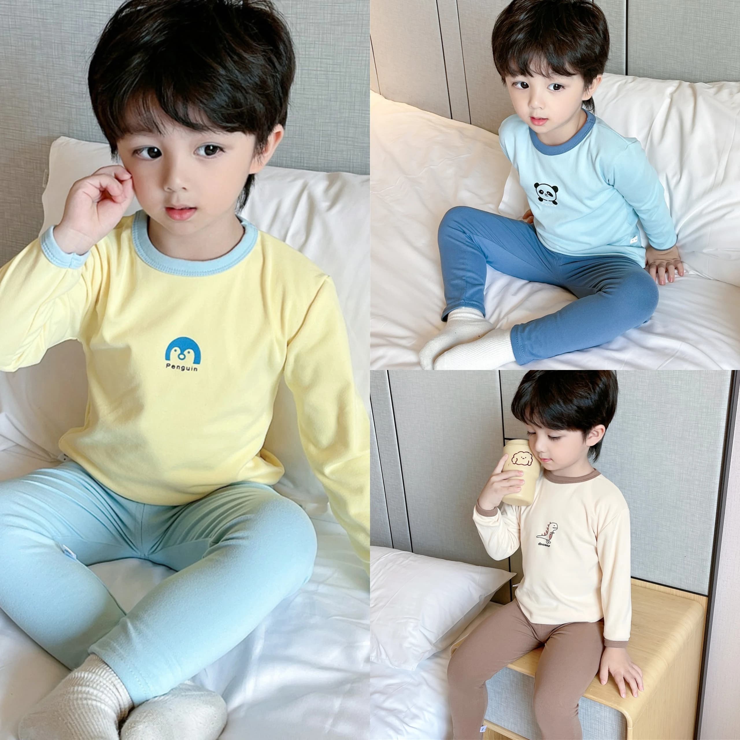Abbigliamento per la casa in 2 pezzi per bambini Pantaloni a maniche lunghe per bambini Set Ragazzi Primavera e autunno Homewear Ragazzi Pigiama intimo per bambini