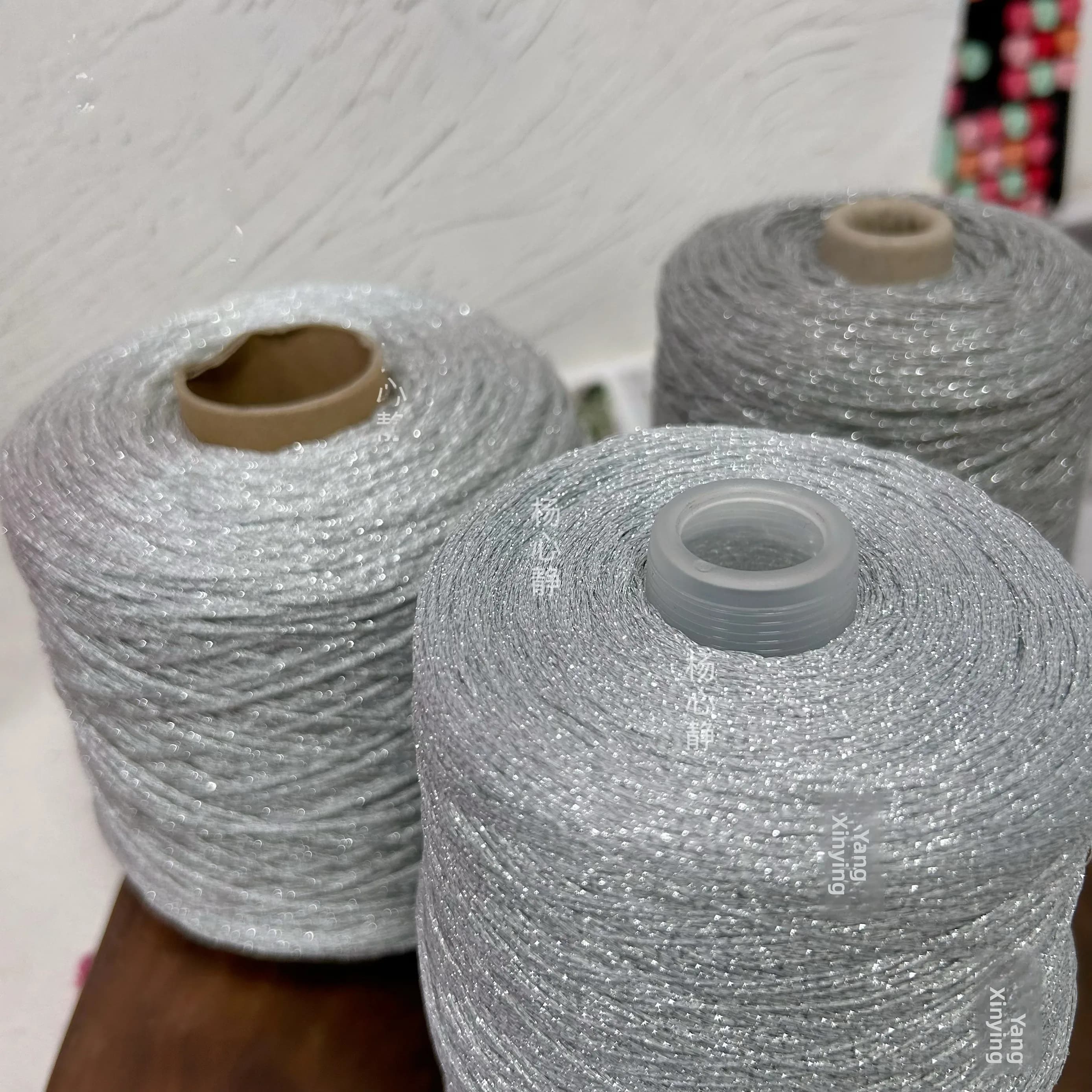 Nastro in filo d'argento morbido da 15 mm, tessuto in pile con filato di lana per lavori a maglia a mano, materiale per borse e bambole, ideale per l'autunno