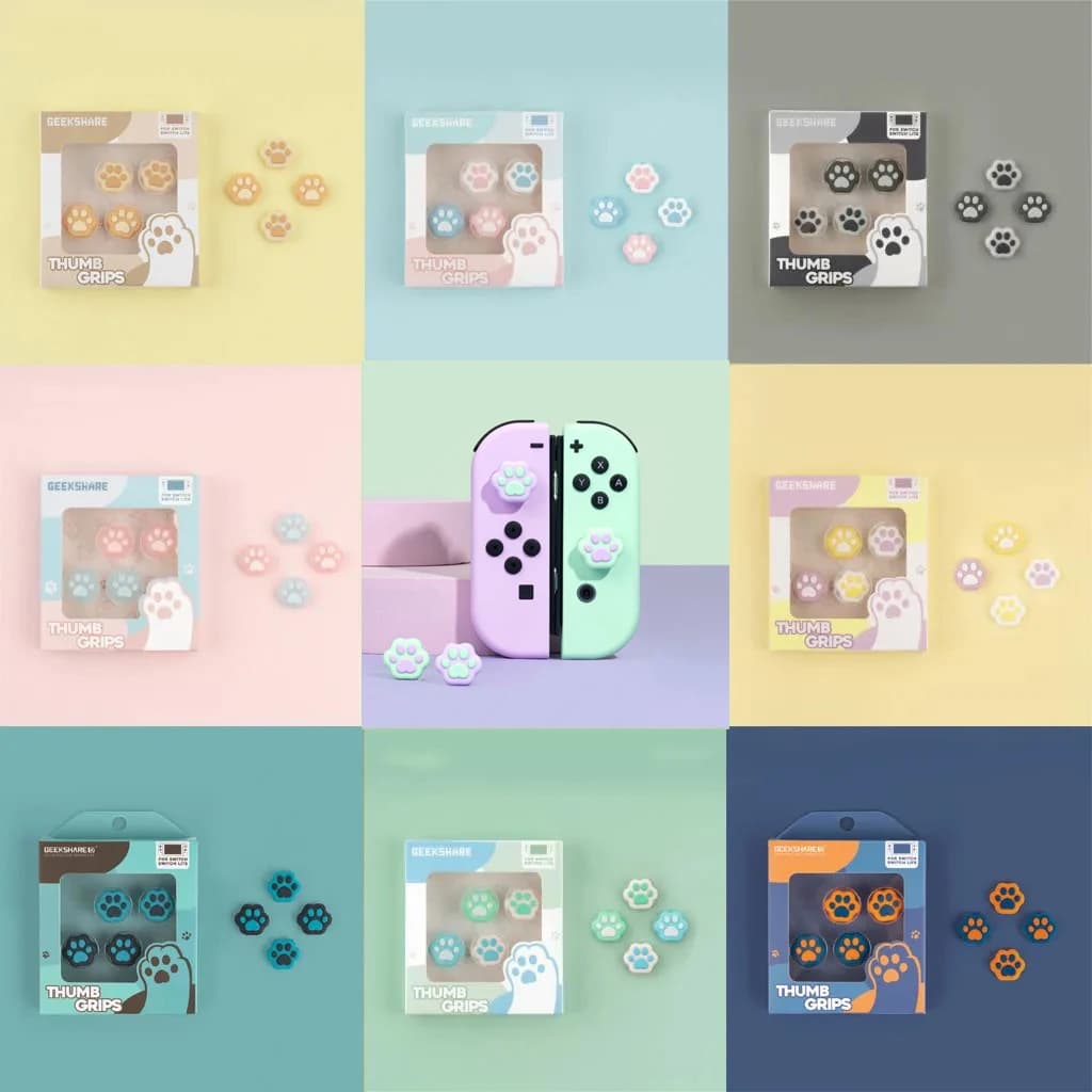Custodia a forma di artiglio di gatto con impugnatura a pollice Joystick custodia protettiva in Silicone Controller custodia a levetta per Nintendo Switch JoyCon NS Lite