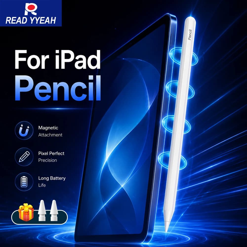 Stilo con Ricarica Wireless per Apple Pencil, Compatibile con iPad A16 11 10a Gen Pro 11 12.9 Air 4 5 Mini 6 7, con Funzione di Rifiuto del Palmo