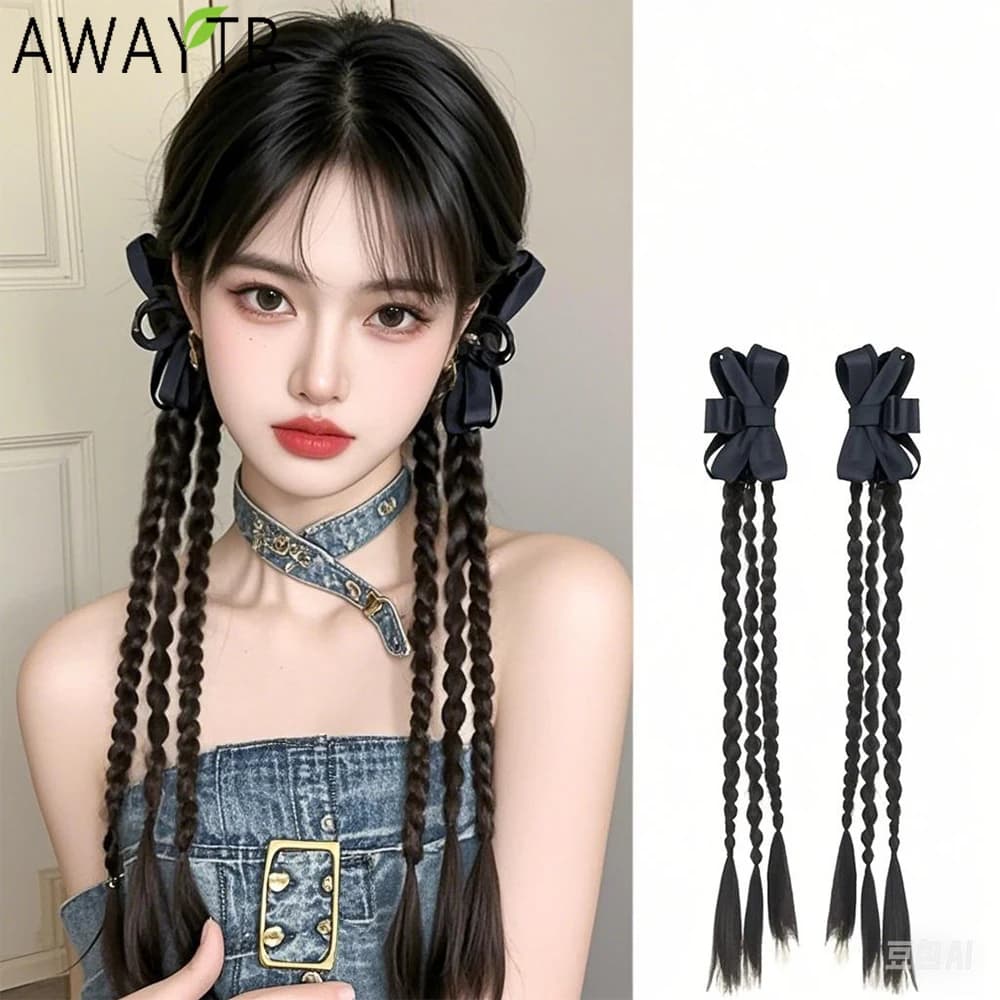 AWAYTR Long Torsion Hair Wig Decorated Fashion Hair Clips Crab Hair Clips For Girl Gift Accessories for Valentine's Hair Copricapi
