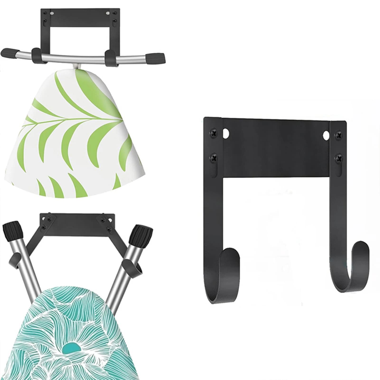 Iron Board Hanger Holder Heavy Duty Ironing Board Rack Space Saving Wall Mount Holder Laundry Rooms Hanging Shelf Hanger