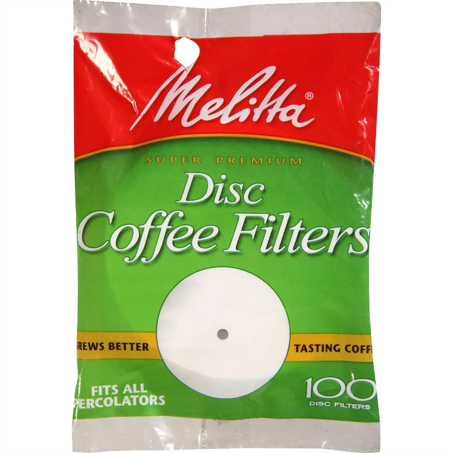 Melitta Disc Coffee Filters White 100 Count for Drip Coffee Makers